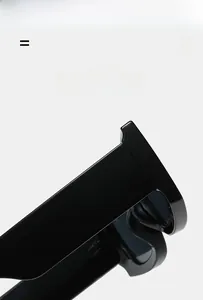 Detail view of lightweight and super elastic black square sunglasses frame and texture material