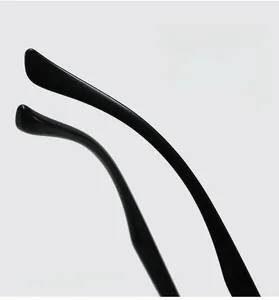 Macro shot of non-slip rubber sleeves for TR90 glasses with curved ergonomic design