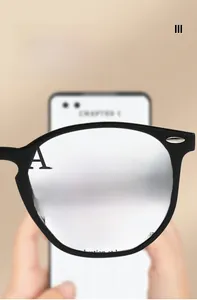 Macro view of magnifying lens showing sharp text clarity on a classic oval reading glass