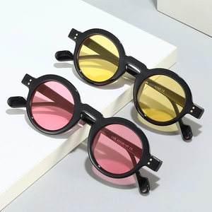 Vintage Round Frame Sunglasses Retro Small Circle PC UV400 Protection Fashion Eyewear For Men And Women Travel Outdoor