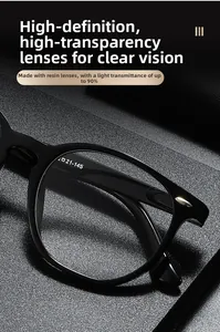 Macro detail of oval reading glasses with high light transmittance resin lenses
