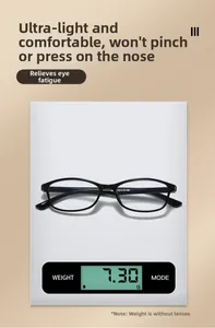 Lightweight TR90 reading glasses frame weighing only 7.30g on a digital scale