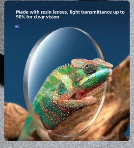 Detailed view of high-transparency resin lens with 90 percent light transmission rate