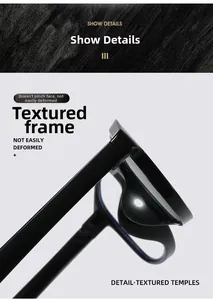 Close-up of lightweight black TR90 reading glasses frame with durable hinge mechanism