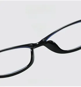 Detailed macro view of comfortable integrated TR90 nose pads for blue light reading glasses