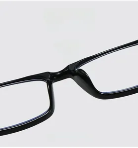 Detail of high-bridge integrated nose pads on TR90 frame for comfortable, pressure-free fit