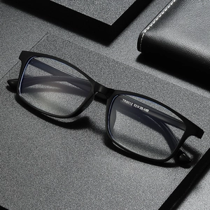 Classic TR90 black full-frame reading glasses with anti-blue light lenses for elderly