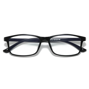 Classic TR90 rectangular black full-frame reading glasses for elderly, model 9012