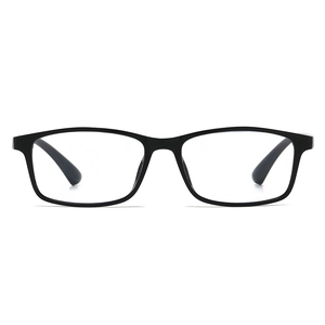Lightweight TR90 black full-rim rectangular reading glasses with high definition lenses