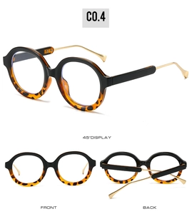 Three-view display of round tortoiseshell and black frame glasses with gold metal temples