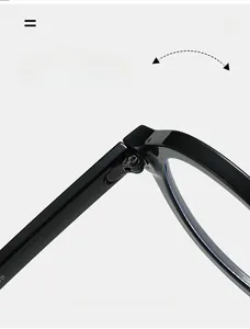 Detail of durable black eyeglass hinges and temple size specs 50-24-145