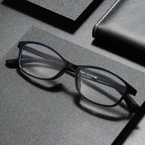 Classic black TR90 full frame reading glasses with anti-blue light lenses for elderly