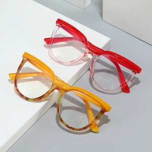 Fashion Anti-Blue Light Glasses PC Frame Oversized Cat-Eye Optical Eyewear For Men Women UV400 Protection Clear Lens