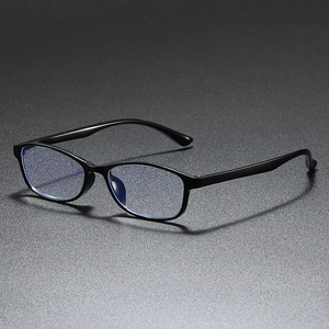 Classic black TR90 full frame reading glasses with anti-blue light oval lenses