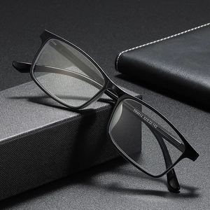 Classic black TR90 reading glasses with anti-blue light lenses and non-slip frame