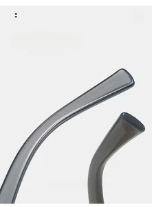 Detail of curved grey translucent sunglasses legs for comfortable and secure wear