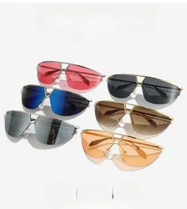 Flat top shield sunglasses featuring waterproof large lenses in six vibrant colors