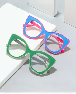 Détail des lunettes œil de chat 5659 montrant la gravure et les couleurs contrastées