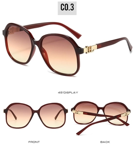 Detailed views of burgundy square sunglasses with gradient lenses and gold hinge accents