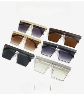 Collection of square metal sunglasses in various lens colors with textured frames