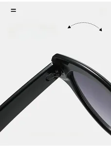 Close-up of durable metal hinge on cat eye sunglasses showing sturdy frame connection