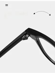 Macro shot of durable metal hinge on black square frame glasses for smooth folding
