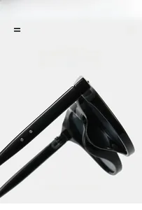 Detail view of high-gloss sunglasses hinge with durable and lightweight texture material