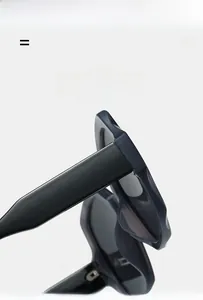 Close-up of lightweight elastic square sunglasses frame with high-quality texture finish