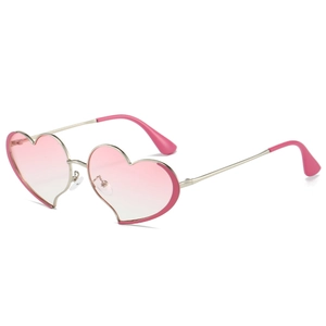 Lunettes De Soleil En Forme De Coeur Monture Métallique Protection UV400 Verres Dégradés Mode Rétro Pour Femmes