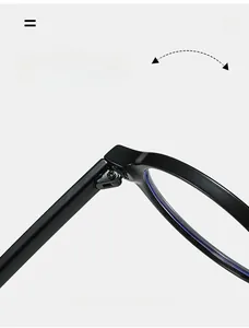 Macro shot of durable metal hinge on black oval glasses frame with smooth texture