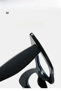 Macro detail of high-elasticity hinges on lightweight black cat-eye glasses frames