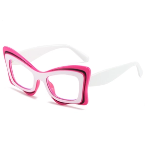 Butterfly Cat Eye Glasses Frame Oversized Anti Blue Light PC Material Non Prescription Fashion Punk Hip Hop For Women