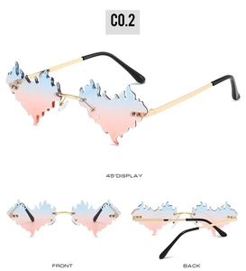 Vues multiples de lunettes de soleil flamme sans monture avec verres dégradés