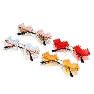 Lunettes de soleil flamme sans monture avec branches en métal et couleurs variées