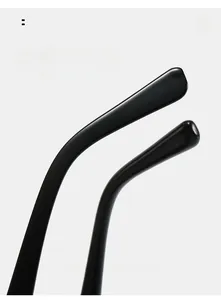 Detail of ergonomic curved black mirror legs for comfortable sunglasses fit