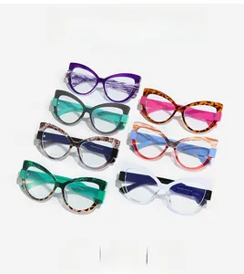 Collezione di occhiali cat-eye oversize in vari colori tra cui maculato e viola