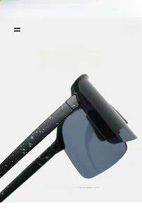 Detail of high-elastic lightweight frame and textured material on cycling sunglasses