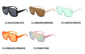 Collection de lunettes de soleil de sport oversize en noir, thé, vert, orange et rose