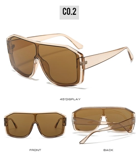 Trois vues de lunettes de cyclisme marron dégradé avec monture en résine durable