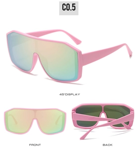 Vue multi-angle de lunettes de cyclisme sport roses avec verres dégradés colorés