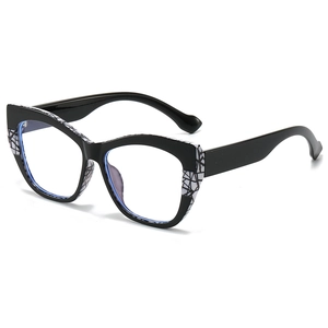 Cat Eye Eyewear Frames TR90 Material Anti Blue Light Glasses Fashion Colorful Oil Painting Style Lightweight Optical Spectacles