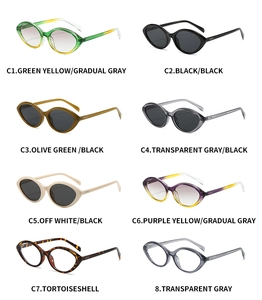 Cat eye sunglasses assortment in eight colors from tortoiseshell to solid black frames