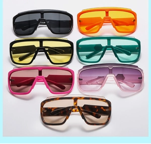 Detailed grid showing multiple color options for oversized shield sports sunglasses