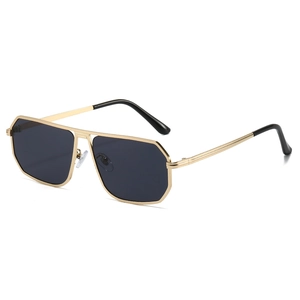 Geometric Large Frame Sunglasses Metal Frame UV400 Protection Vintage Pilot Style Fashion Eyewear For Men And Women