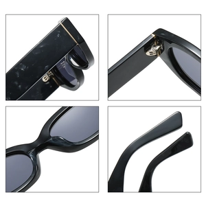 Irregular black marble texture sunglasses featuring high-quality hinges and nose pads