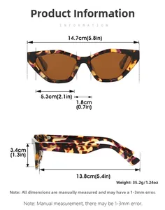Spécifications détaillées des lunettes œil de chat avec monture en acétate écaille de tortue