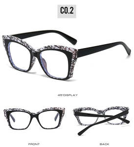 Vues détaillées sous plusieurs angles avant, arrière et côté des lunettes TR90 anti-lumière bleue