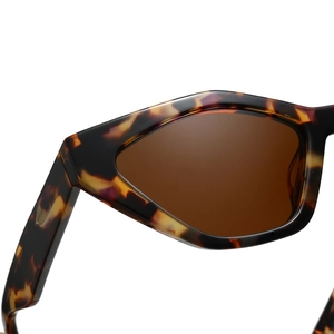 Lunettes de soleil rétro œil-de-chat en acétate écaille avec verres teintés marron