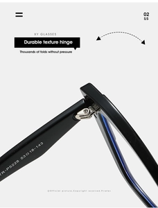 Détail des charnières métalliques renforcées sur monture œil de chat TR90 robuste
