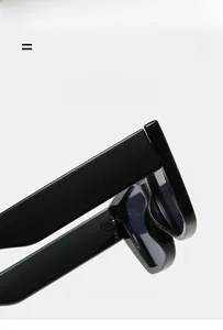 Close-up of flexible hinges and glossy black texture on lightweight cat-eye sunglasses